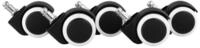 Amstyle M&ouml;belrolle 5 Rollen B&uuml;rostuhlrollen PIN 11mm &Oslash;50mm Hartbodenrollen