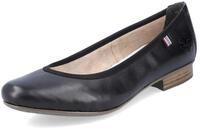 Ballerina RIEKER, Damen, Gr. 38, schwarz (schwarz, schwarz), Leder, Schuhe Ballerina,