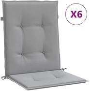 vidaXL Hochlehnerauflage, Gartenstuhlauflagen f&uuml;r Niedriglehner 6 Stk. Grau