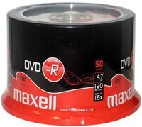Maxell DVD-Rohling 50 Maxell Rohlinge DVD-R 4,7GB 16x Spindel