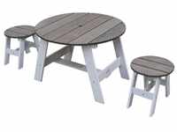 DOTMALL Arbeitstisch AXI 3-teiliges Kinder-Picknicktisch-Set in Grau und Weiß