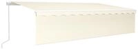 vidaXL Markise Sonnenschutz Manuell Einziehbar mit Rollo 6x3 m Creme