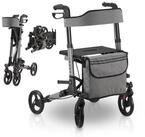 Juskys Rollator Vital, klappbar, mit Sitz, Einkaufstasche und Gehstockhalterung