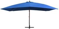 vidaXL Ampelschirm, Sonnenschirm mit Holzmast 400&times;300 cm Blau