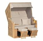 SonnenPartner Strandkorb Sonnenpartner Strandkorb Rustikal 34 Z Teak XL Stoff Nr.