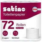 Satino Toilettenpapier 4-lagig - 40 o. 72 Rollen - 150 Blatt pro Rolle - 100%
