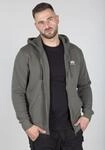 Kapuzensweatjacke ALPHA INDUSTRIES "Basic Zip Hoody SL", Herren, Gr. M, gr&uuml;n