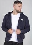 Kapuzensweatjacke ALPHA INDUSTRIES "Basic Zip Hoody SL", Herren, Gr. XL, blau (rep