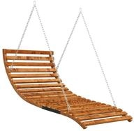 vidaXL Schaukelgestell, Bett-Schaukel Bugholz Massiv mit Teak-Finish 115x147x46 cm