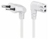 Goobay GOOBAY Euro-Netzkabel mit Doppelnutkupplung, wei&szlig;, 3m, 90&deg; Netzkabel