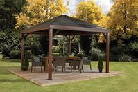 Sojag Pavillon Valencia 12x12 Holzoptik, BxTxH: 363x363x310 cm braun