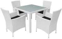 vidaXL Garten-Essgruppe 90 cm Tischlnge 5-tlg Garten-Essgruppe Polyrattan...