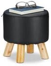 relaxdays Hocker Kunstled, schwarz