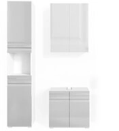 Vicco Badm&ouml;bel-Set Fredd, Wei&szlig; Hochglanz, 3 Teile, mit Hochschrank, (3-St.,...