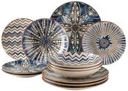 M&Auml;SER Tafelservice IBERICO BLUE, Geschirr-Set, Steinzeug (12-tlg), 4 Personen,