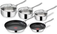 Tefal Pfannen-Set Tefal Jamie Oliver Cook's Direct On 8-teiliges Edelstahl, (8-tlg)