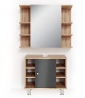 Vicco Badm&ouml;bel-Set Fynn, Eiche/Anthrazit, 2 Teile, (2-er Set, 2-St., 2er Set)