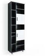 Vicco Hochschrank Ilias, Wei&szlig;/Anthrazit, 60 x 190 cm (1-St) Drehbar