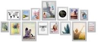 PHOTOLINI Bilderrahmen 15er Set breite Rahmen 10x15 bis 21x30 cm, extra Zubeh&ouml;r,