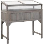 vidaXL Hochbeet vidaXL Hochbeet mit Gew&auml;chshaus 110x54x120 cm Massivholz Tanne