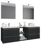 VCM Waschtisch 3-tlg. Doppel Waschplatz Waschtisch Badinos XXL (Set, 7-St., 2x