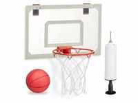 relaxdays Basketballkorb Basketballkorb fürs Zimmer rot|weiß