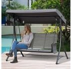 Outsunny Hollywoodschaukel Gartenschaukel mit Sonnendach, Aluminium, 3-Sitzer,