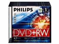 Philips DVD-Rohling DVD+RW 4,7 GB Philips 4x Speed in Jewelbox 5 Stk