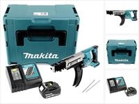 Makita Akku-Magazinschrauber DFR 750 RM1J Akku Magazinschrauber 18V 45-75mm +...