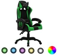 vidaXL Gaming-Stuhl vidaXL Gaming-Stuhl mit RGB LED-Leuchten Gr&uuml;n und Schwarz