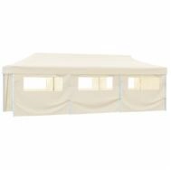 vidaXL Pavillon creme - mit Seitenteile Pavillon Gartenzelt Faltzelt Partyzelt Pop-Up