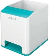 LEITZ Schreibtisch Leitz 5363 WOW Sound Stiftek&ouml;cher Stiftehalter Wei&szlig;/Eisblau