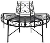 DEMA Gartenbank Baumbank / Gartenbank Portland, Metall, schwarz, &Oslash;125cm, bis 150kg