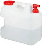 relaxdays Kanister Wasserkanister mit Hahn, 20 Liter rot|wei&szlig; 19 cm x 35.5 cm x 37