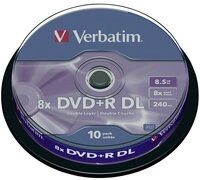 Verbatim DVD-Rohling 10 Verbatim Rohlinge DVD+R Double Layer 8,5GB 8x Spindel