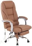 CLP Schreibtischstuhl Pacific Echtleder (1er, 1 St), Massagefunktion, Fu&szlig;ablage