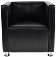 vidaXL Sessel, W&uuml;rfel-Sessel Schwarz Kunstleder