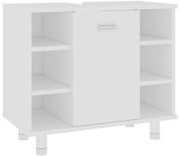 vidaXL Badkommode, Badezimmerschrank Wei&szlig; 60x32x53,5 cm Holzwerkstoff