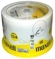 Maxell CD-Rohling 50 Maxell Rohlinge CD-R full printable 80Min 700MB 52x Spindel