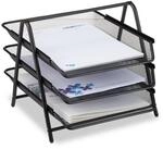 relaxdays Briefablage Dokumentenablage aus Metall, schwarz