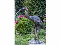 IDYL Gartenfigur IDYL Rottenecker Bronze-Skulptur Graureiher wasserspeiend,...