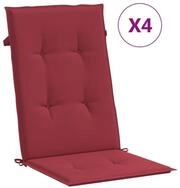 vidaXL Hochlehnerauflage, Gartenstuhlauflagen f&uuml;r Hochlehner 4 Stk. Weinrot...