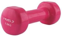 HMS Kurzhantel Fitness 17023 aus Gusseisen mit Vinylbeschichtung 1,5kg pink - 1