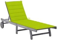 vidaXL Gartenliege Sonnenliege mit Auflage Grau Massivholz, 1 St.