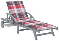 vidaXL Gartenliege Sonnenliege mit Auflage Massivholz, 1 St.