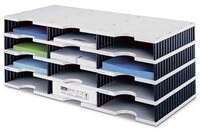 Generic Briefablage styro Sortierstation Styrodoc - grau/schwarz - mit 12...