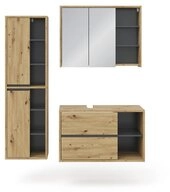 Vicco Badm&ouml;bel-Set Viola, Anthrazit/Eiche, 3 Teile, (3-er Set, 3-St., 3er Set)