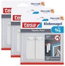 tesa Klebehaken POWERSTRIPS Klebenagel mit max. 1 kg Haltekraft f&uuml;r Bilder,