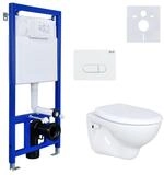 Belvit WC-Komplettset mit Vorwandelement, WC (Softclose-Sitz) &...