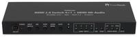 FeinTech HDMI-Splitter VSW04202 HDMI-Switch 4K 60Hz 4 In 1 Out + HDMI-Audio Out,